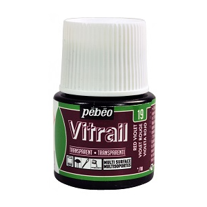 Farba witrażowa do szkła Pebeo Vitrail 45ml, Fioletowa/19 Violet transparentna